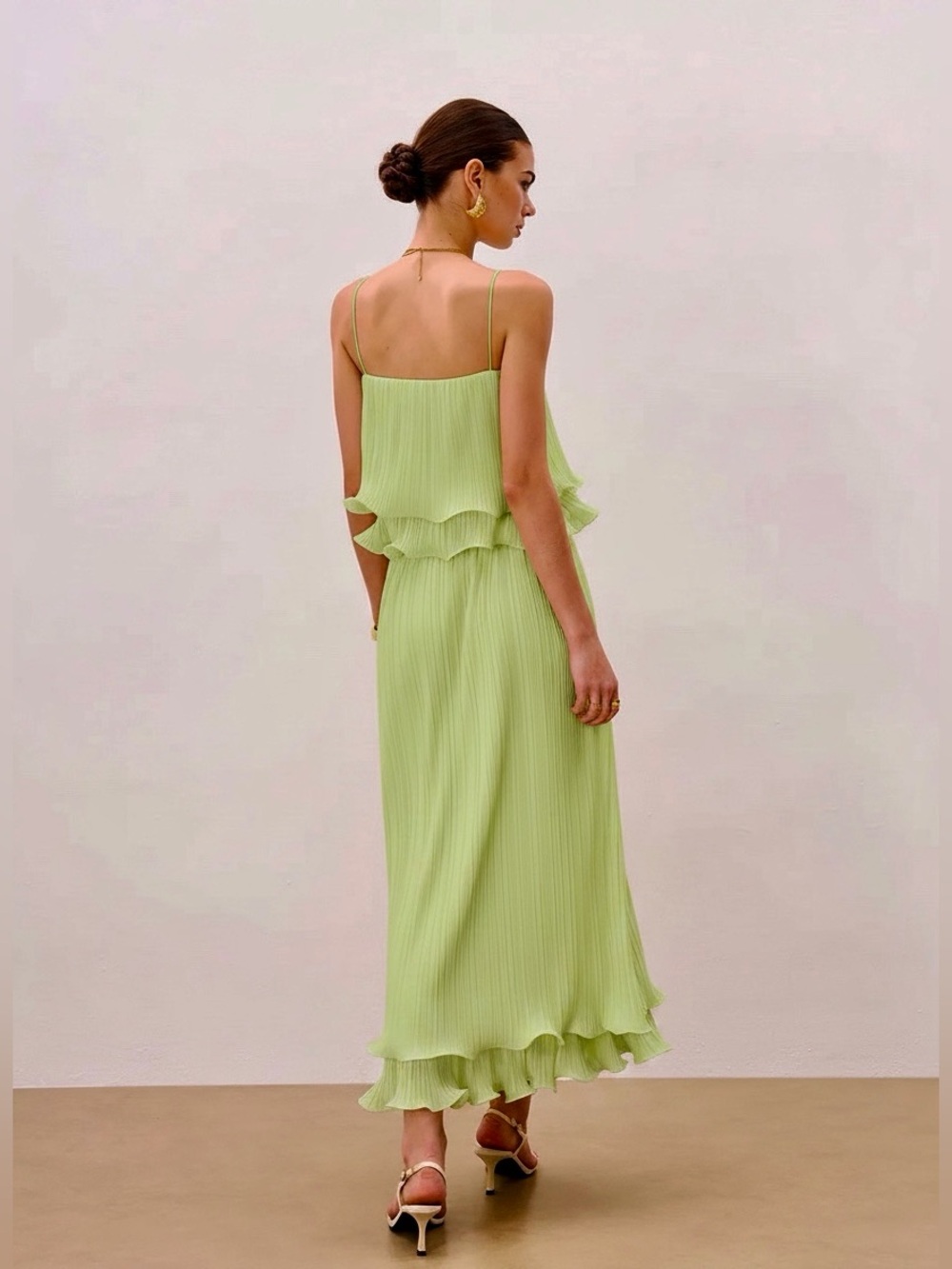 Commense Pleated Layered Ruffle Skirt Set - Picture 5 of 13